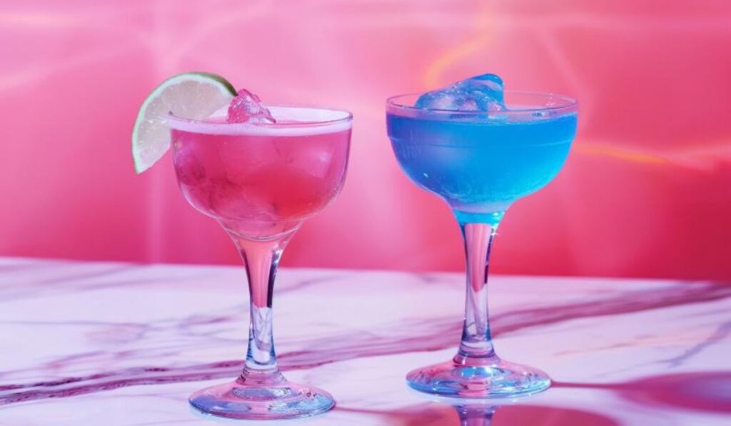 Vibrant-pink-and-Celestial-blue-Cocktails