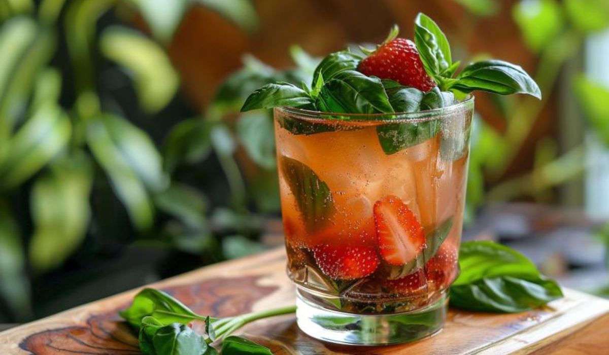 Strawberry-Basil-Shrub